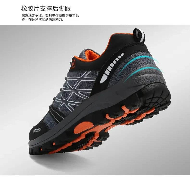 Men's Outdoor Hiking Boots Lightweight Running Shoes Anti Slip and Wear-resistant Rubber Soles Mesh Breathable Sports Shoes 2025 - KICKSTART