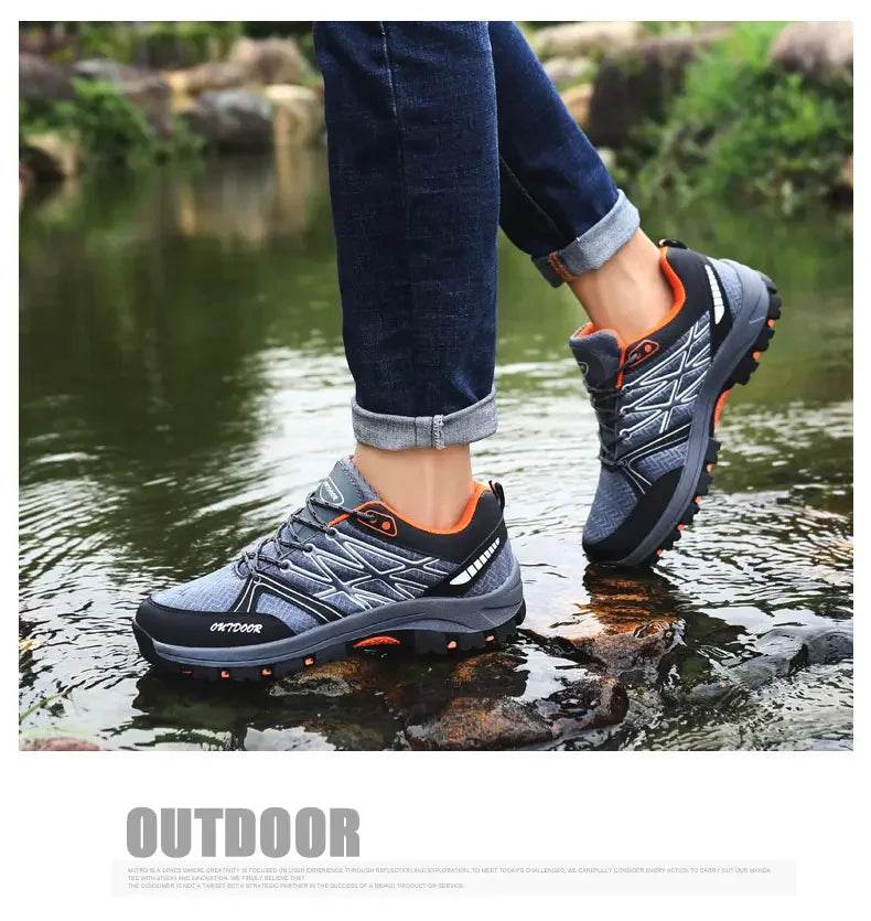 Men's Outdoor Hiking Boots Lightweight Running Shoes Anti Slip and Wear-resistant Rubber Soles Mesh Breathable Sports Shoes 2025 - KICKSTART