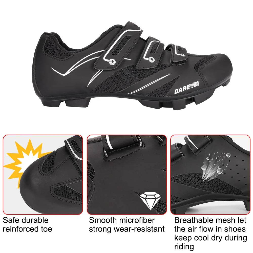 DAREVIE Cycling Shoes 2024 Newest MTB Self Lock Cycling Shoes Pro High Quality SPD Cleats Toe Cover Set Breathable Bike Sneaker - KICKSTART