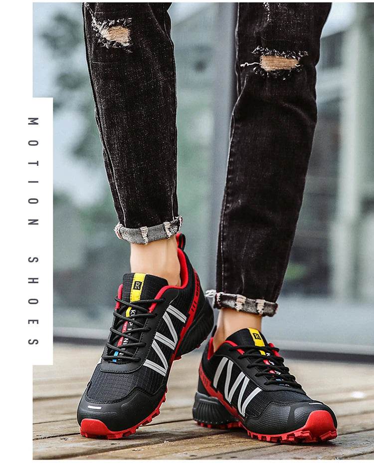 SMS New Men Shoes Sneakers Breathable Outdoor Mesh Hiking Shoes Casual Light Male Sport Shoes Comfortable Climbing Shoes - KICKSTART