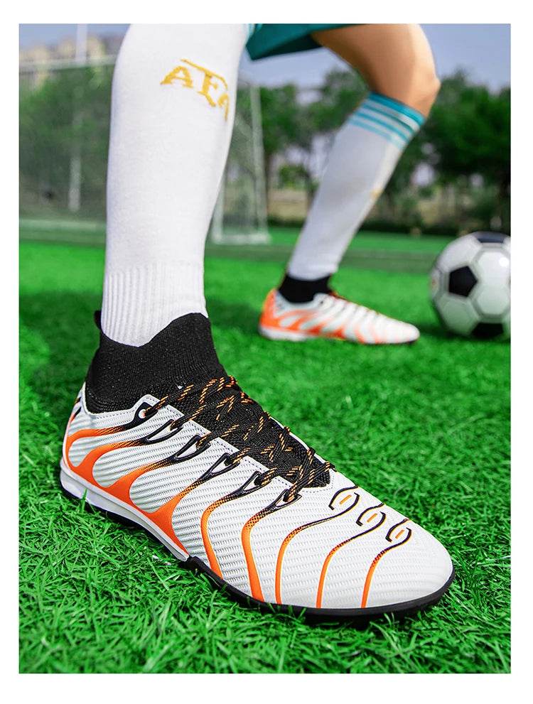 Hot High Quality Man Football Boots Society Outdoor TF/FG Mens Studded Boots Light Training Teenager Soccer Shoe botas de futbol - KICKSTART