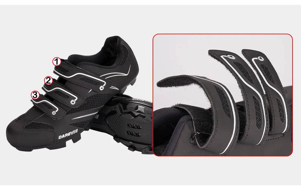 DAREVIE Cycling Shoes 2024 Newest MTB Self Lock Cycling Shoes Pro High Quality SPD Cleats Toe Cover Set Breathable Bike Sneaker - KICKSTART