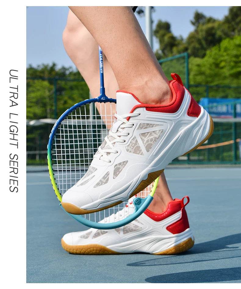 Unisex Men Women Badminton Squash Indoor Sports Shoes Ultra-light Rubber Sole Volleyball Table Tennis Training Sneakers - KICKSTART