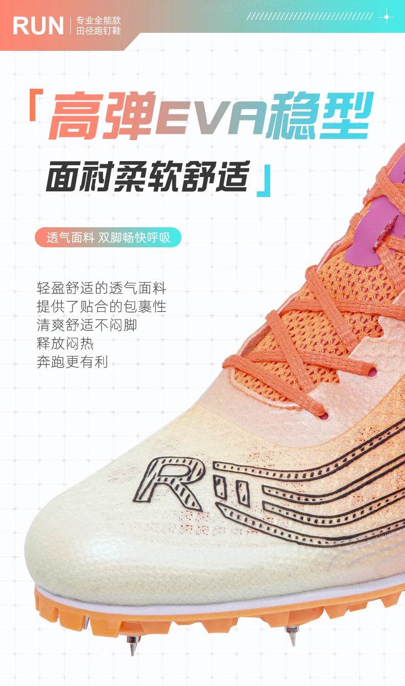 Professional Men Track and Field Shoes Anti-Slip Women Spikes Sneakers Breathable Outdoor Sneaker Low Top Mandarin Duck Shoes - KICKSTART