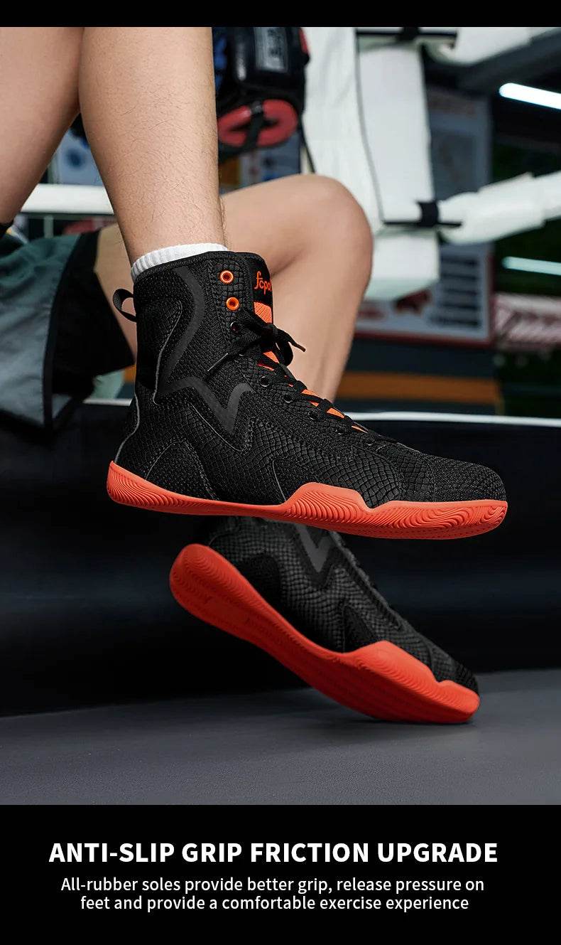 2024 New Wrestling Shoes Men Plus Size 46 47 Good Quality Boxing Shoes Mens Fighting Shoes for Man Comfortable Gym Training Shoe - KICKSTART