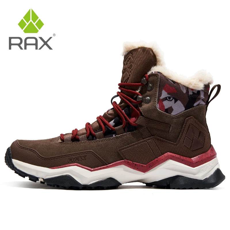 RAX Men Hiking Shoes Mid-top Waterproof Outdoor Sneaker Men Leather Trekking Boots Trail Camping Climbing Hunting Sneakers Women - KICKSTART