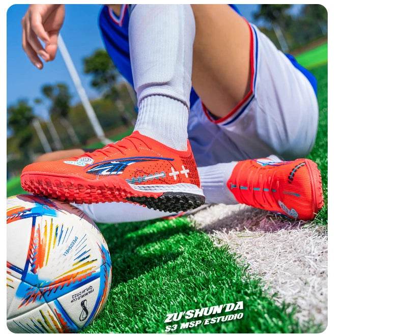 Men TF/AG Soccer Shoes Cleats Grass Training Comfortable Society Sport Wear Sneaker Football Shoes Top Quality Football Boots - KICKSTART