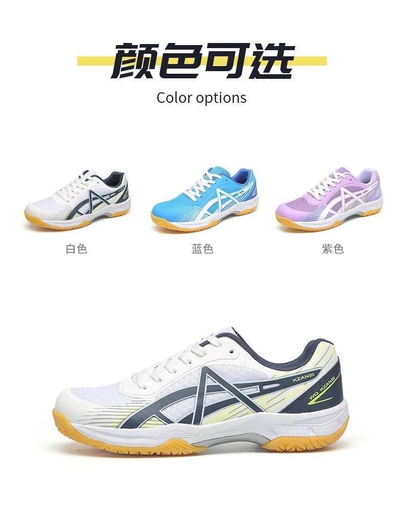 Unisex Men Women Badminton Squash Indoor Sports Shoes Ultra-light Rubber Sole Volleyball Training Sneakers - KICKSTART