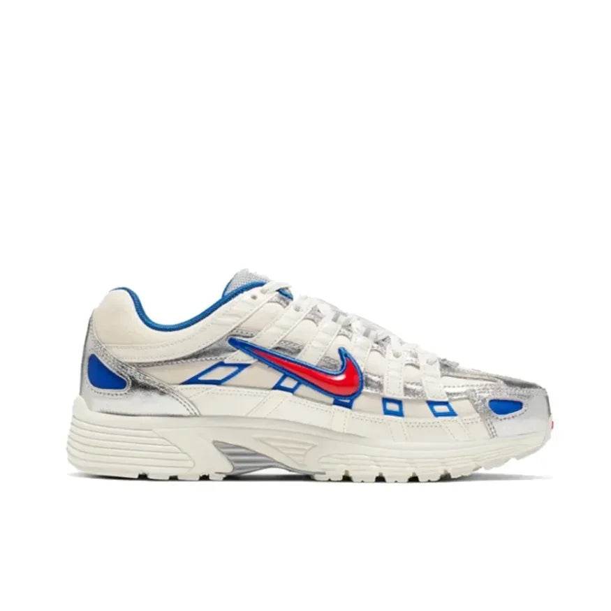 Nike P-6000 Classic Retro Running Shoes Soft Shock Absorbing Comfortable Men's and Women's Sneakers White and Blue Colours - KICKSTART