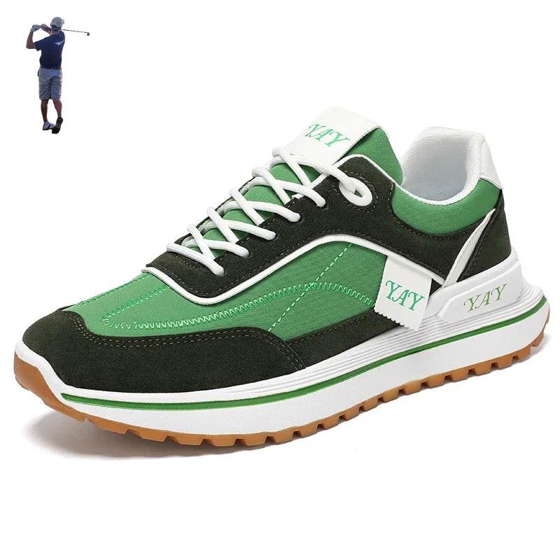 Green Men Golf Sport Shoes Spring Outside Turf Jogging Shoes for Women Comfortable Fitness Golfer Athletic Golf Training Shoes - KICKSTART