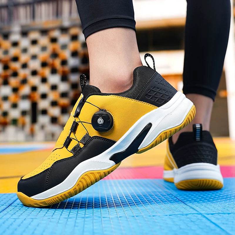 New Trendy Men's Volleyball Shoes, Lightweight and Comfortable for Outdoor Fitness, Quick Tie Up Badminton Shoes - KICKSTART