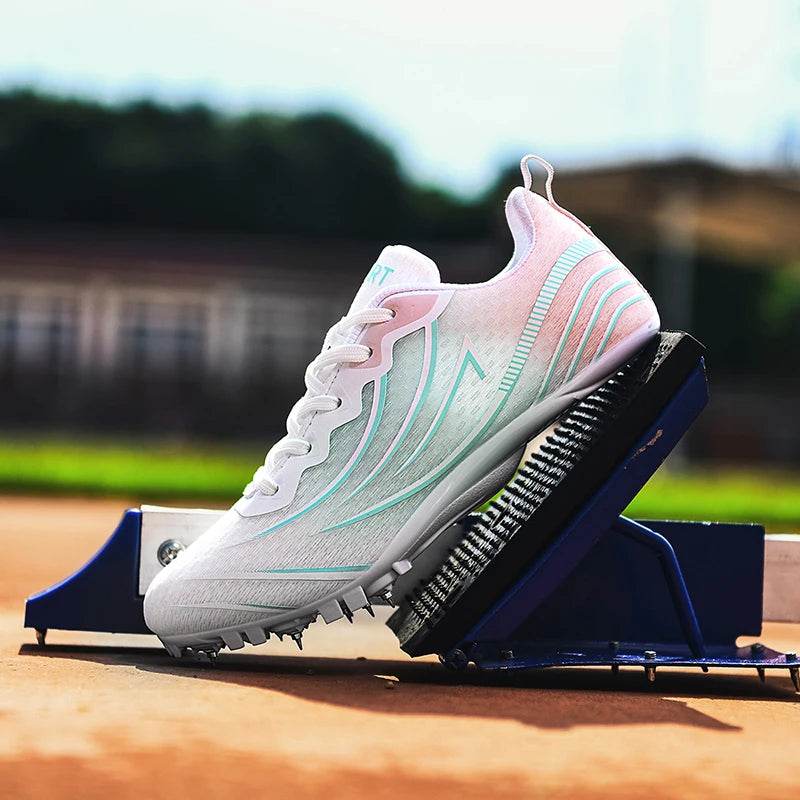 Men Track Field Shoes Shoes Training Spiked Shoes Sport Match Professional Waterproof Athletic Lightweight Lace-up Sneakers - KICKSTART