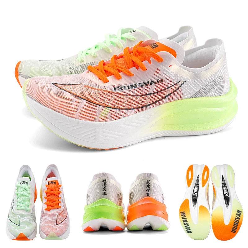 2024 IRUNSVAN Nylon Carbon Fiber Professional Marathon Shoes Men Ultra Light Track Field Kilometer Race Running Sneakers Unisex - KICKSTART