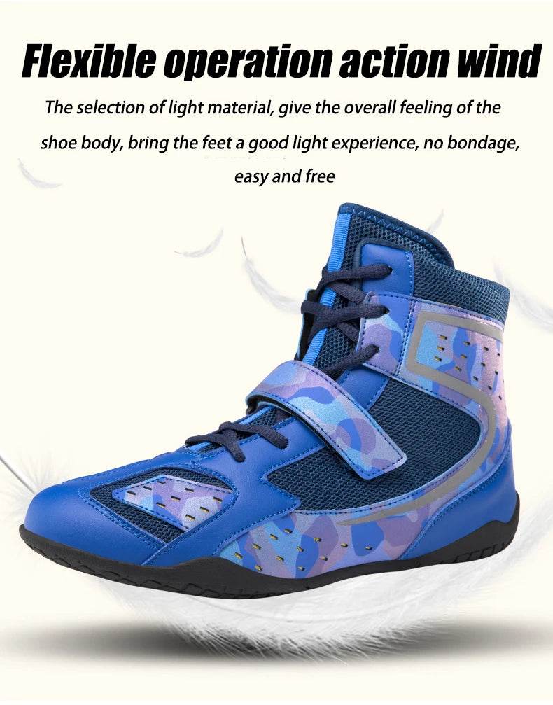 Professional Wrestling Shoes Youth Mesh Breathable and Anti Slip Boxing Wrestling Fighting Sports Shoes Fitness Training Shoes - KICKSTART