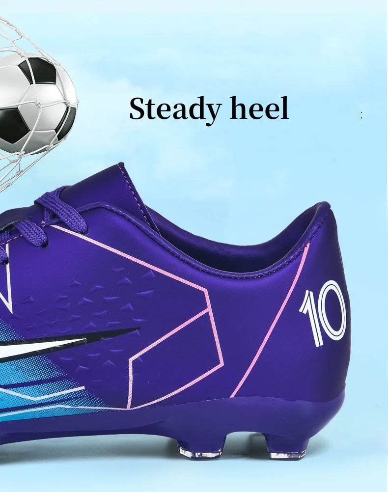 Fashion White Pink Football Sports Shoes Men Women Cheap Long Spikes Soccer Cleats Men Professional Futsal Shoes Zapatos Futbol - KICKSTART