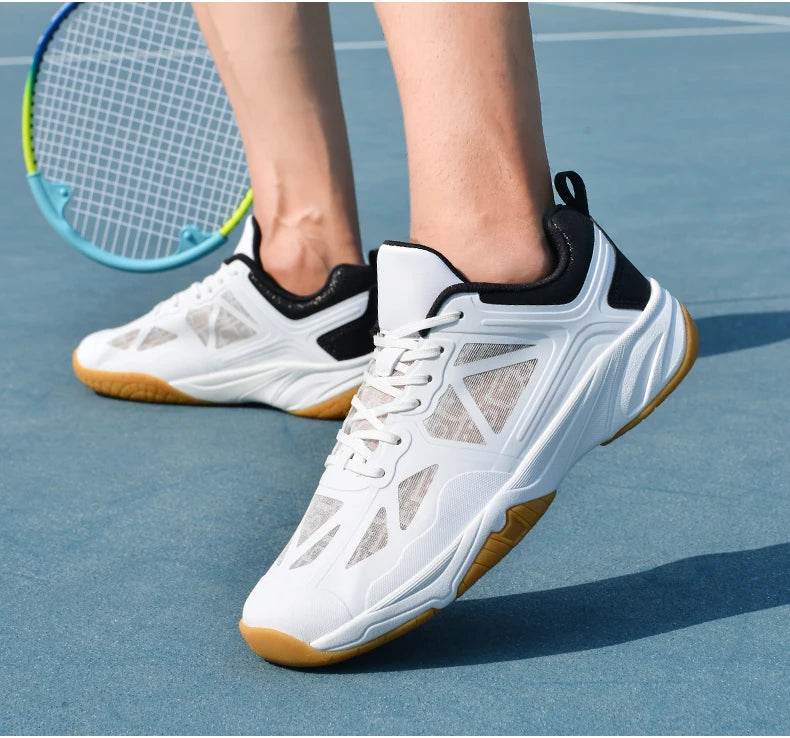 Unisex Men Women Badminton Squash Indoor Sports Shoes Ultra-light Rubber Sole Volleyball Table Tennis Training Sneakers - KICKSTART