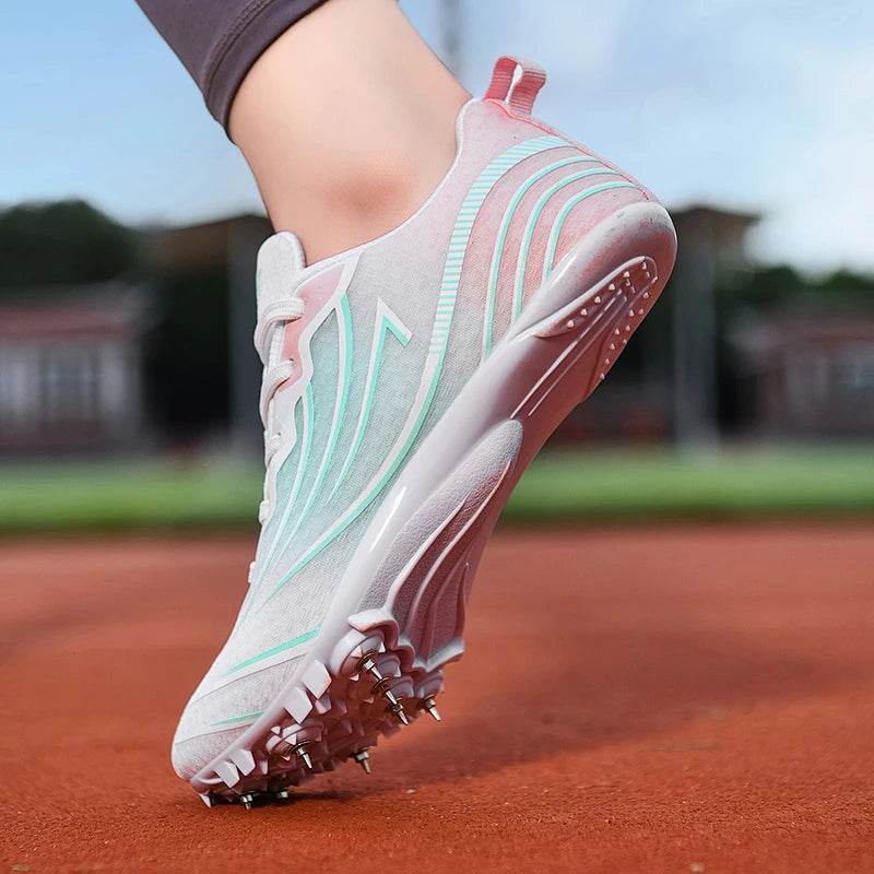 Men Track Field Shoes Shoes Training Spiked Shoes Sport Match Professional Waterproof Athletic Lightweight Lace-up Sneakers - KICKSTART