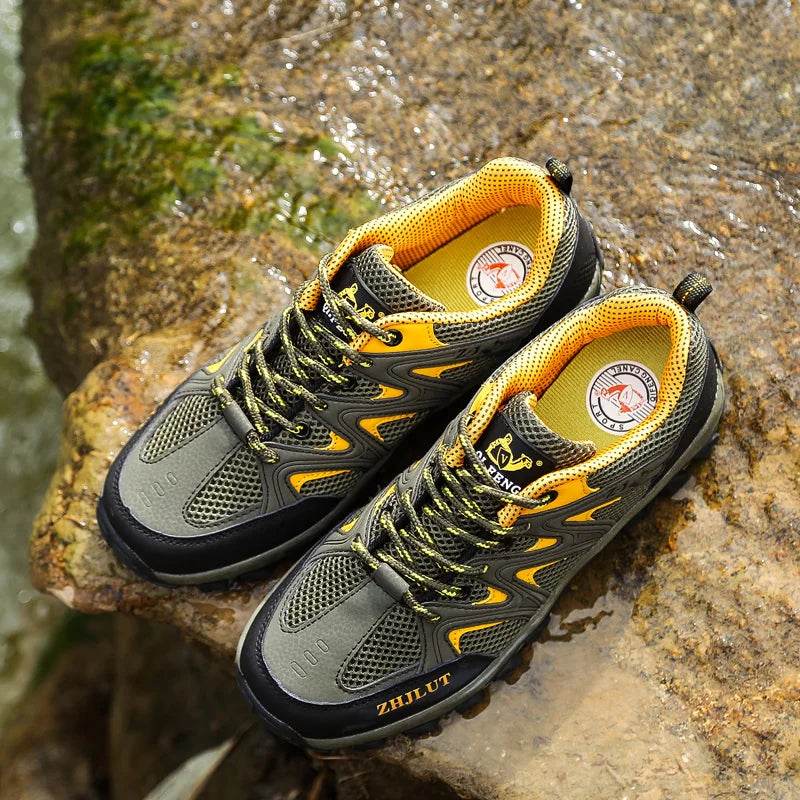 Hiking Shoes Men Women Mesh Sneakers Breathable Fashion Mountain Shoes Boy Spring Autumn Summer Work Shoes Outdoor Trekking - KICKSTART