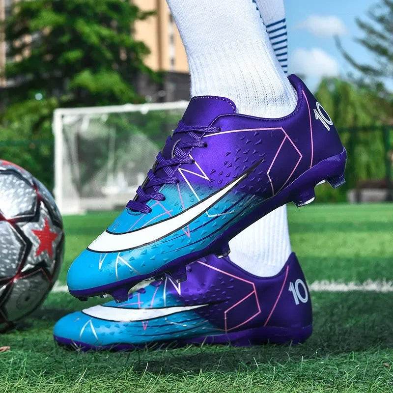 Fashion White Pink Football Sports Shoes Men Women Cheap Long Spikes Soccer Cleats Men Professional Futsal Shoes Zapatos Futbol - KICKSTART