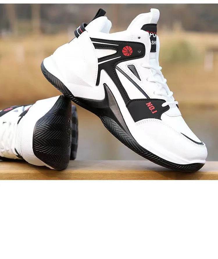 New High-top Basketball Shoes Men Outdoor Sneakers Men Wear Resistant Air Cushioning Baseball Shoes Male Breathable Sport Shoes - KICKSTART