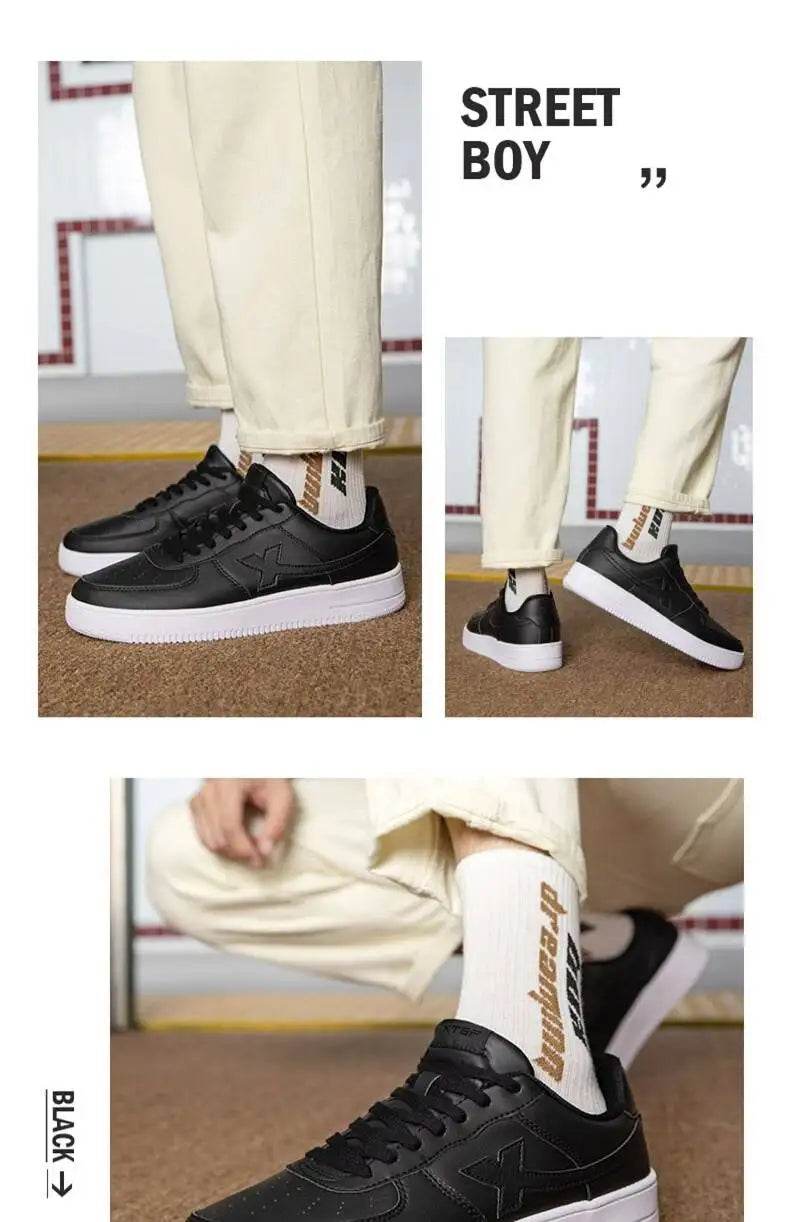 Xtep Men Skateboarding Shoes Non-Slip Casual White Couple Skate Sneakers Male Female Luxury Brand Shoes 881219319851 - KICKSTART