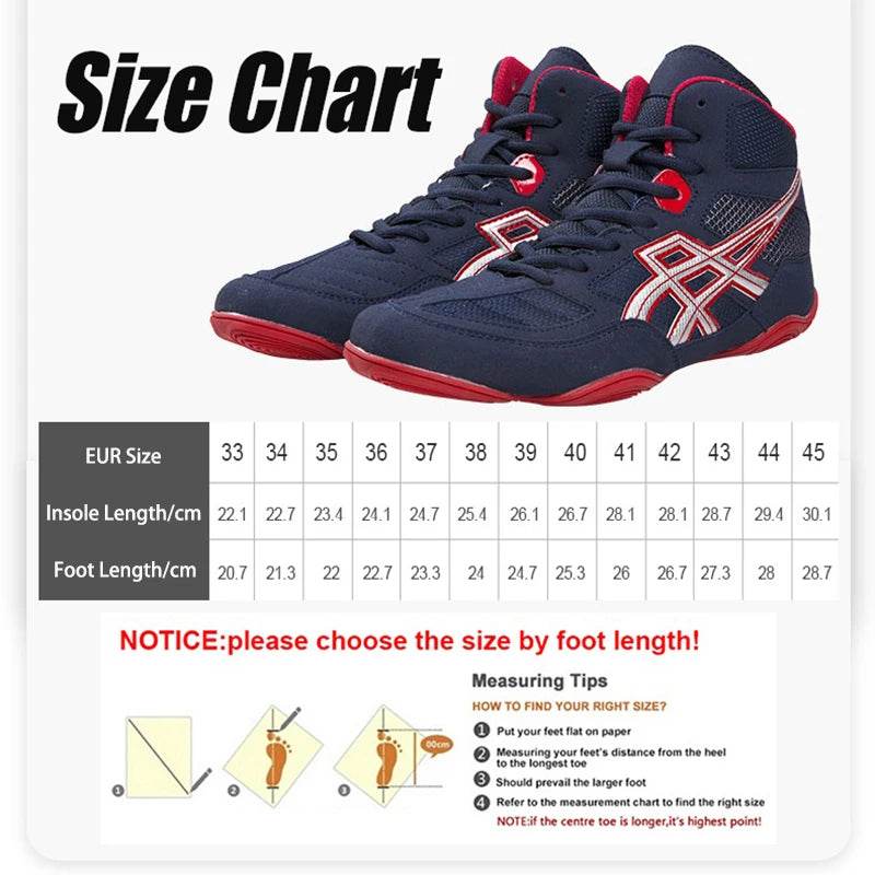 Original Mid Cut Pro Sambo Boots for Men Women Size 34-45 Wrestling Training Shoes Anti Slip Light Weight Gym Boxing Sneakers - KICKSTART