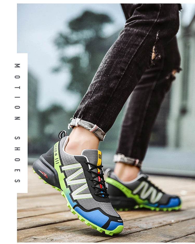 SMS New Men Shoes Sneakers Breathable Outdoor Mesh Hiking Shoes Casual Light Male Sport Shoes Comfortable Climbing Shoes - KICKSTART