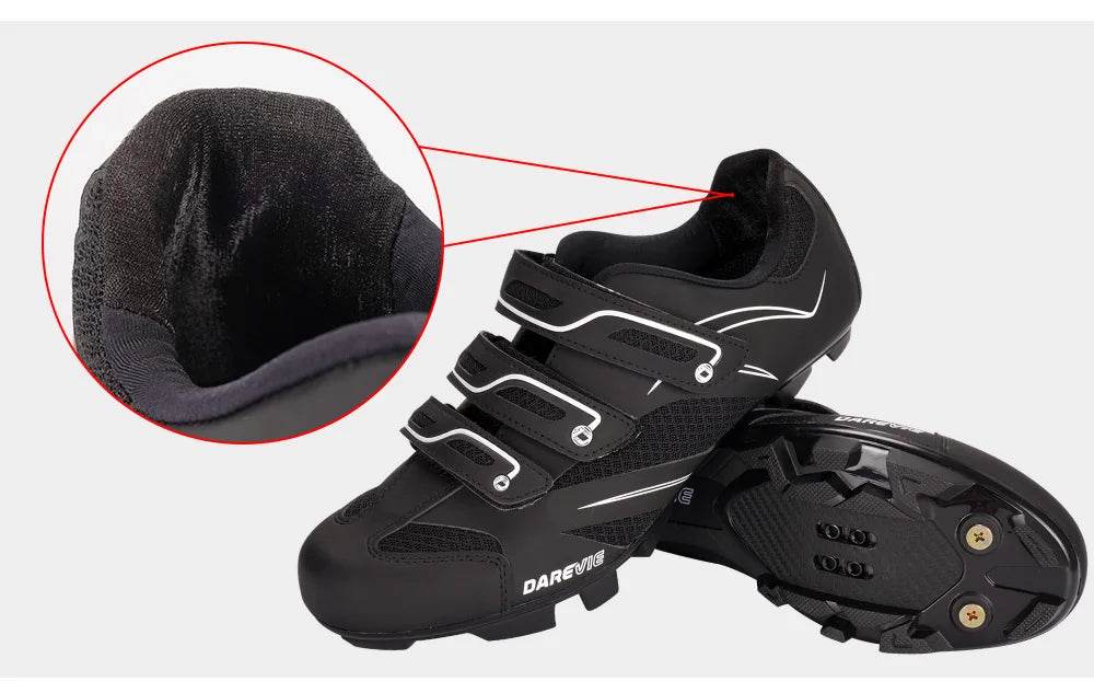 DAREVIE Cycling Shoes 2024 Newest MTB Self Lock Cycling Shoes Pro High Quality SPD Cleats Toe Cover Set Breathable Bike Sneaker - KICKSTART