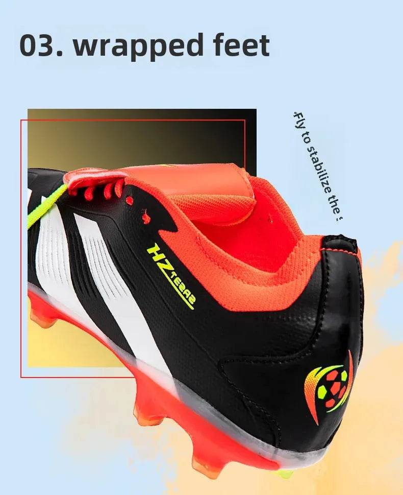 Nailart Soccer Shoes Meadow Source Youth Grass Seamless Knitted Training Shoes Football Boots For Outdoor Use - KICKSTART