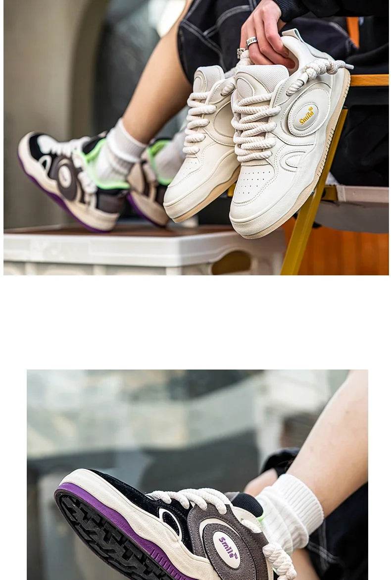 Designer Fashion Mens Skateboard Shoes Streetwear Hip hop Sneakers Men Casual Harajuku Vulcanized Shoes Men Original Sneakers - KICKSTART