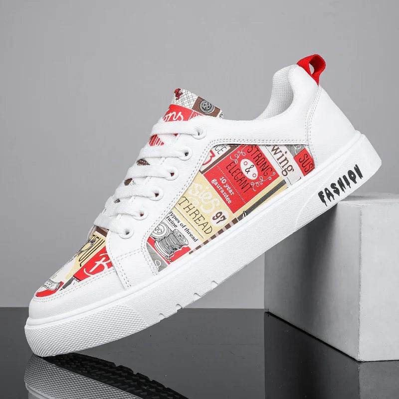 Trend Graffiti Casual Shoes Men Platform Sneakers Walking Skateboarding Shoe Fashion Footwear Teenagers Zapatillas Hombre 39-44 - KICKSTART