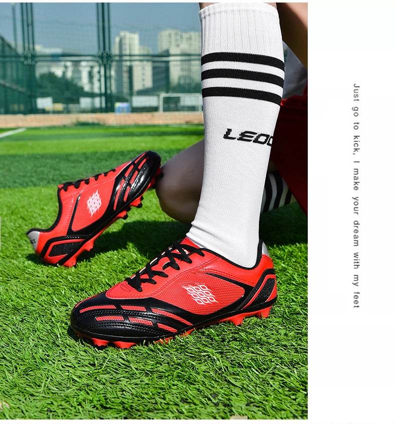 Soccer Shoes Men Turf Football Boots Fashion Firm Ground Studs Anti Slip Boy Sneakers Original Outdoor Field Training Trainers - KICKSTART