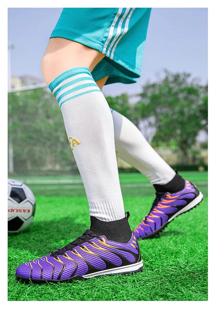 Hot High Quality Man Football Boots Society Outdoor TF/FG Mens Studded Boots Light Training Teenager Soccer Shoe botas de futbol - KICKSTART