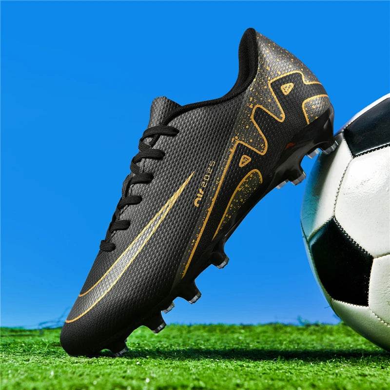 Men Soccer Shoes FG/TF Soft Football Sneakers Breathable Non-Slip Cleats Grass Trainers Outdoor Low Top Running Sport Footwear - KICKSTART