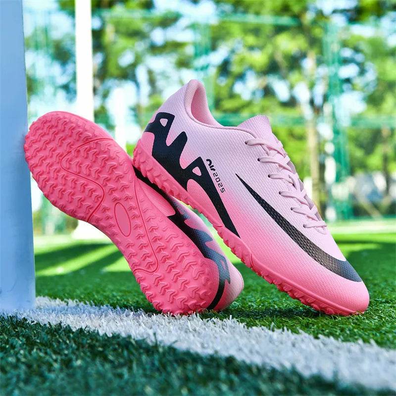 Men Soccer Shoes FG/TF Soft Football Sneakers Breathable Non-Slip Cleats Grass Trainers Outdoor Low Top Running Sport Footwear - KICKSTART