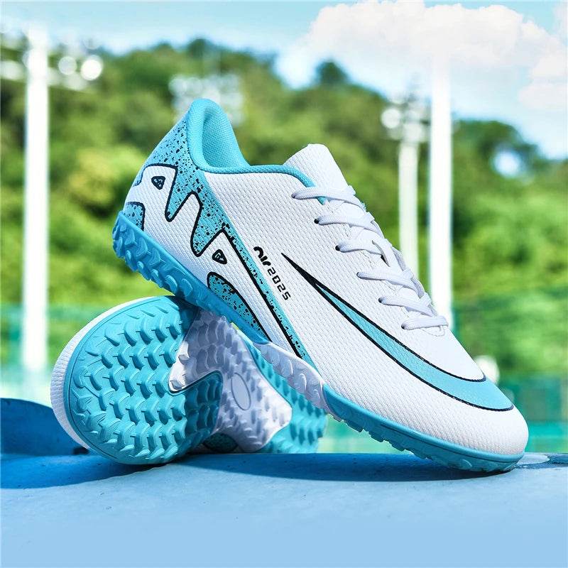 Men Soccer Shoes FG/TF Soft Football Sneakers Breathable Non-Slip Cleats Grass Trainers Outdoor Low Top Running Sport Footwear - KICKSTART