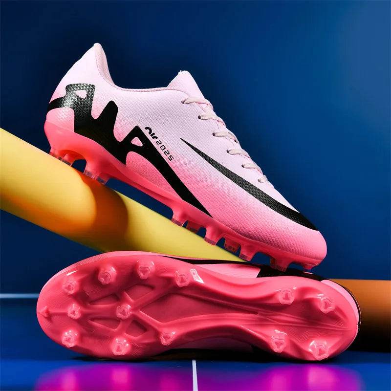 Men Soccer Shoes FG/TF Soft Football Sneakers Breathable Non-Slip Cleats Grass Trainers Outdoor Low Top Running Sport Footwear - KICKSTART