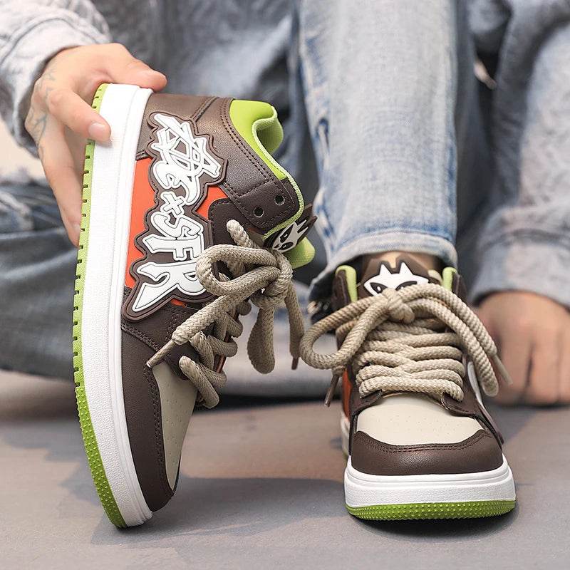 Men‘s Skateboarding Shoes Fashion Cushioning Non-slip Sport Shoes Comfortable Men Casual Shoes Platform Student Walking Sneakers - KICKSTART