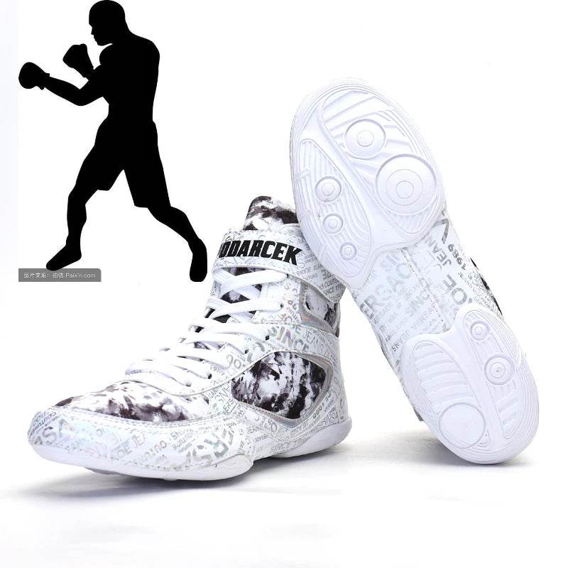 New Men's and Women's Professional Boxing Boots Men's 36-45 Lightweight Wrestling Shoes High Quality Breathable Boxing Sneakers - KICKSTART