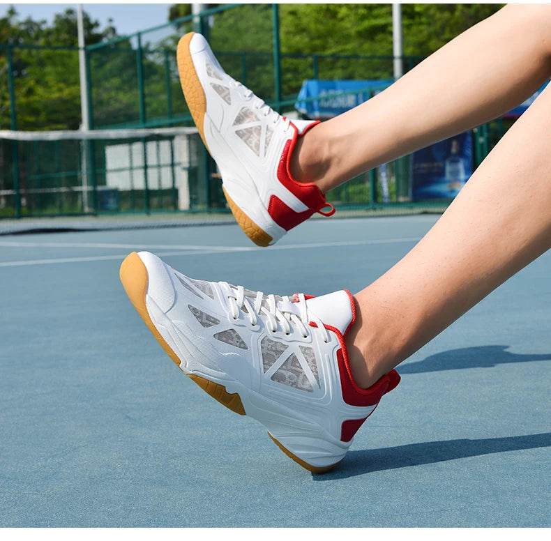 Unisex Men Women Badminton Squash Indoor Sports Shoes Ultra-light Rubber Sole Volleyball Table Tennis Training Sneakers - KICKSTART