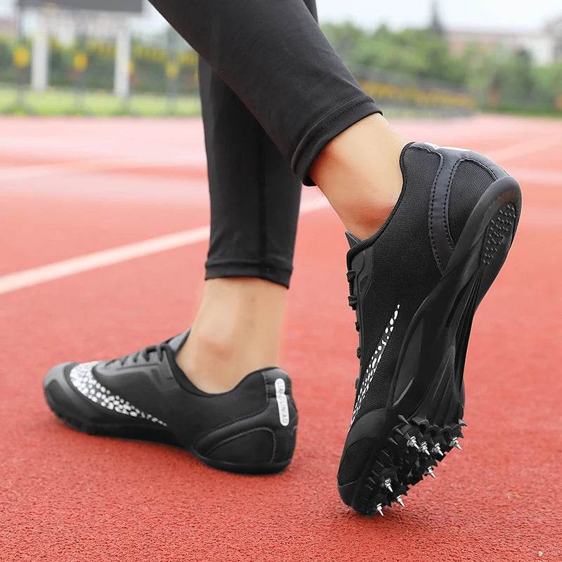 Men Track Spike Field Shoes Running Lace-up Soft Lightweight Racing Match Professional Jumping Footwears Training Sneakers Jump - KICKSTART