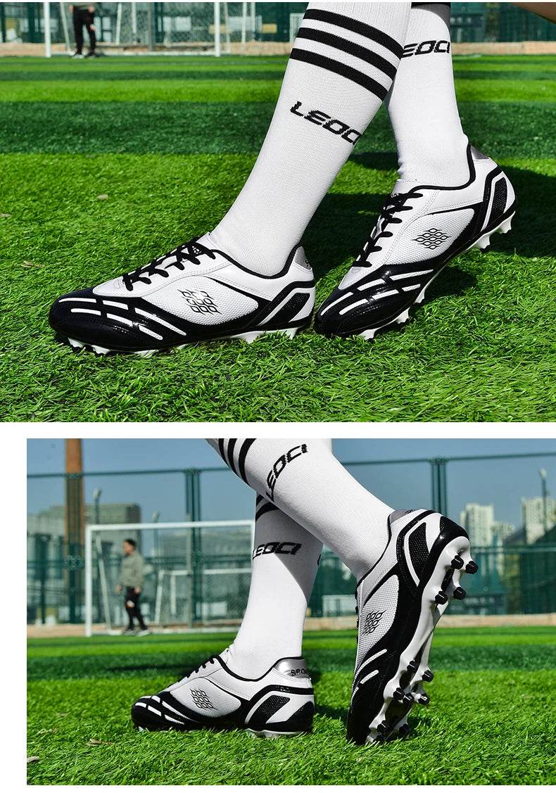 Soccer Shoes Men Turf Football Boots Fashion Firm Ground Studs Anti Slip Boy Sneakers Original Outdoor Field Training Trainers - KICKSTART