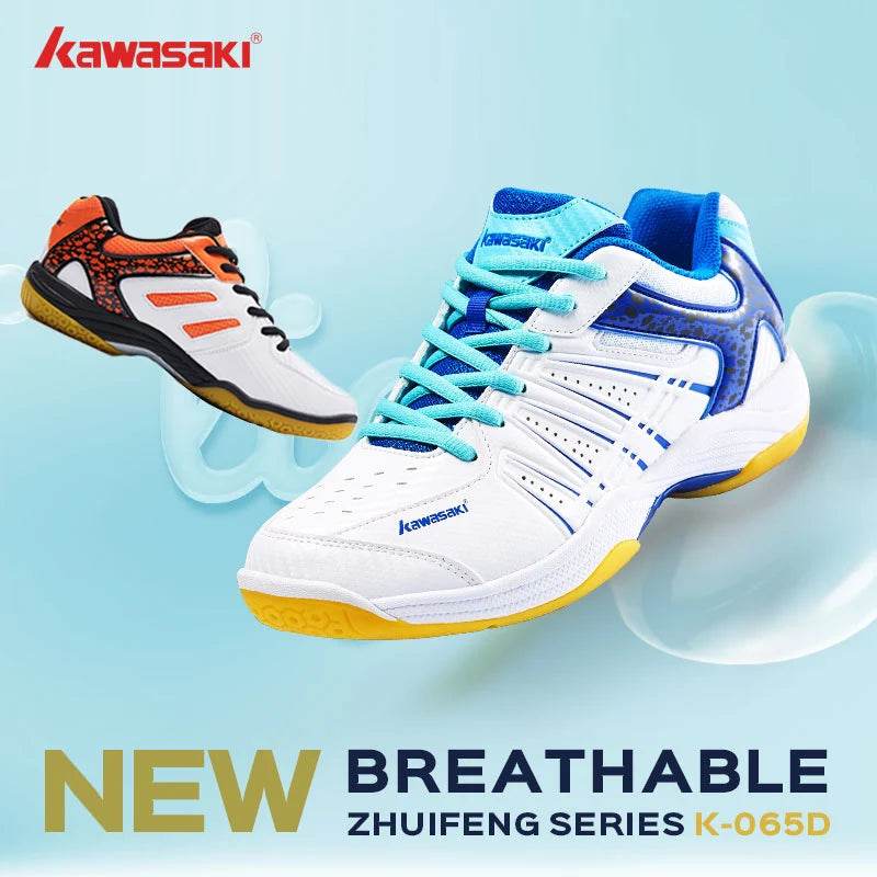 Kawasaki New Badminton Shoes Sneakers Mens Tennis Breathable Anti-Slippery Sport Shoes for Men Women K-065D - KICKSTART