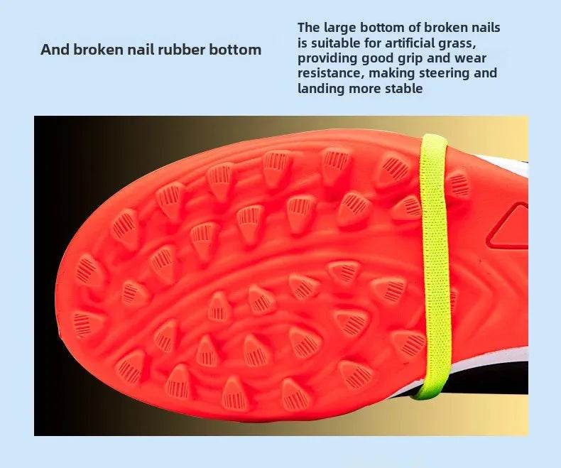 Nailart Soccer Shoes Meadow Source Youth Grass Seamless Knitted Training Shoes Football Boots For Outdoor Use - KICKSTART