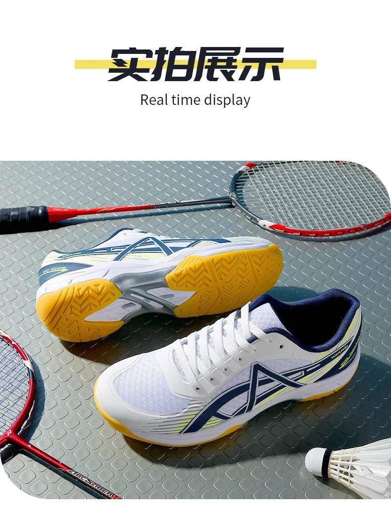 Unisex Men Women Badminton Squash Indoor Sports Shoes Ultra-light Rubber Sole Volleyball Training Sneakers - KICKSTART