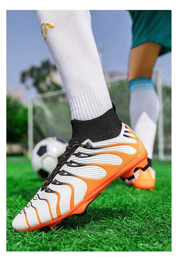 Hot High Quality Man Football Boots Society Outdoor TF/FG Mens Studded Boots Light Training Teenager Soccer Shoe botas de futbol - KICKSTART