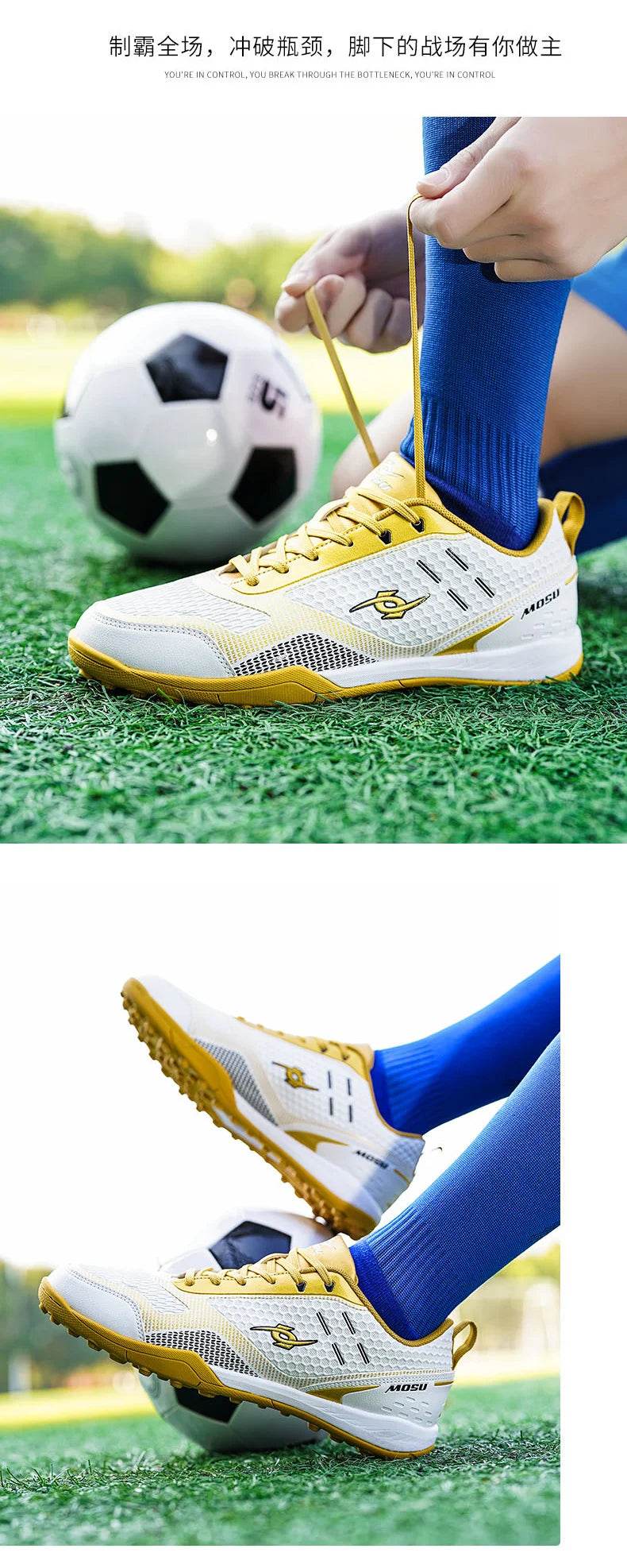 Professional Men Soccer Training Sneakers Teenage School Students Football Practice Shoes Non-slip Turf Grass Athletic Trainers - KICKSTART