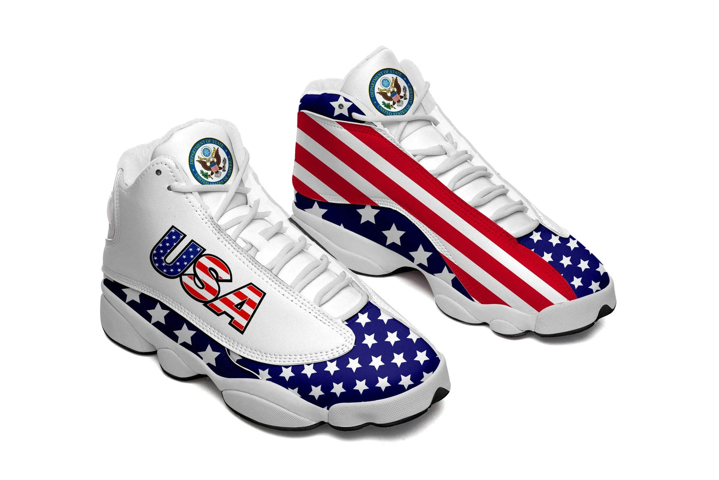 Print On Demand Custom Basketball Sneaker USA United States Flag Custom Print POD Shoes Custom Shoes - KICKSTART