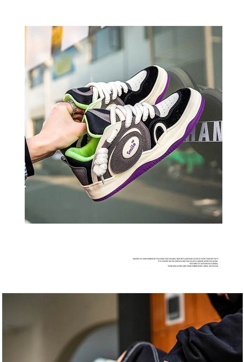 Designer Fashion Mens Skateboard Shoes Streetwear Hip hop Sneakers Men Casual Harajuku Vulcanized Shoes Men Original Sneakers - KICKSTART