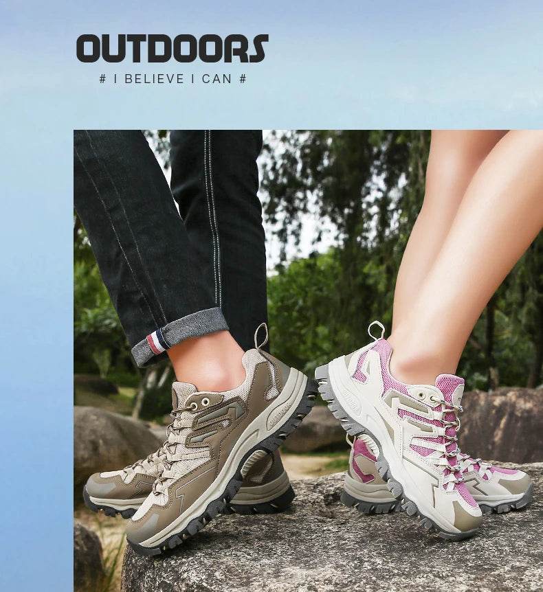 Hiking Shoes Men Women Mesh Sneakers Breathable Fashion Mountain Shoes Boy Spring Autumn Summer Work Shoes Outdoor Trekking - KICKSTART